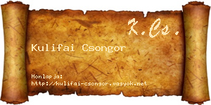 Kulifai Csongor névjegykártya